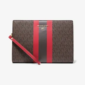 迈克高仕/Michael Kors 中号徽标条纹拉链小包 32H0GTMW8B-1821