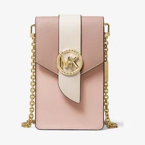 迈克高仕/Michael Kors 女士 裸粉色/淡奶白/藕粉色 MK Charm 小号链条手机包