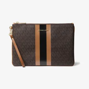 迈克高仕/Michael Kors 大号徽标条纹拉链小包 32T9GF9M3B-1335