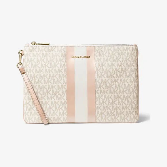迈克高仕/Michael Kors 大号徽标条纹拉链小包 32T9GF9M3B-7988