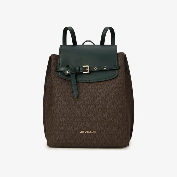 迈克高仕/Michael Kors Emilia 中号老花皮质双肩包 35F1GU5B2B305