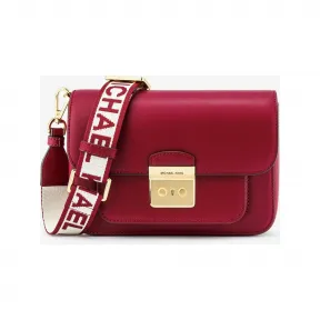 迈克高仕/Michael Kors Sloan Editor 中号皮质信封包  桑椹红 信封包 35T2GS9M2L691