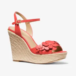 迈克高仕/Michael Kors Flora Appliqu 皮革坡跟鞋 40S0FLHS3L-1161