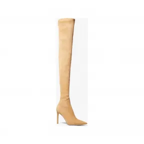 迈克高仕/Michael Kors Elle 绒面高跟长靴 女士 驼色 长靴 46F2ERHB4S251