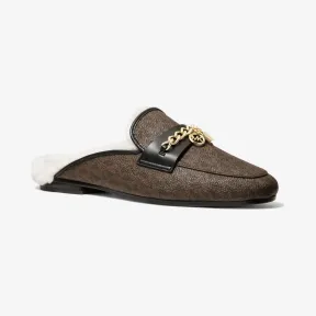 迈克高仕/Michael Kors Elsa 带缀饰徽标和人造毛皮穆勒鞋 49R2ESFP3B-2137