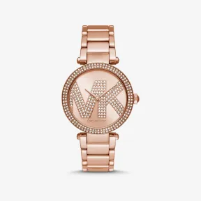 迈克高仕/Michael Kors 大号 Pav Logo 玫瑰金色调手表 MK6660-0622