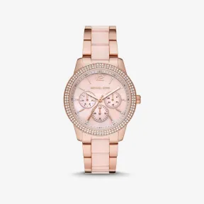 迈克高仕/Michael Kors 超大 Tibby Pav 玫瑰金色腮红醋酸纤维手表 MK6928-0622