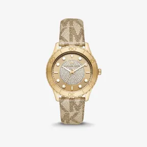 迈克高仕/Michael Kors 超大款 Runway Dive Pav 金色金属徽标手表 MK6999-0710