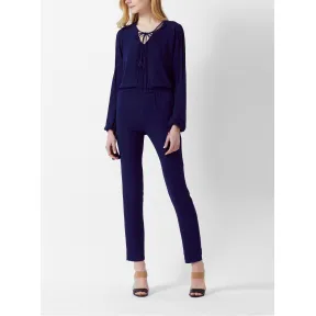 迈克高仕/Michael Kors 长袖领口绑带饰连身裤 MS78WW24YP456