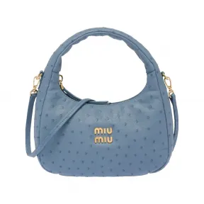 缪缪/Miu Miu Miu Wander 鸵鸟皮流浪包 5BC125-130-F0F16