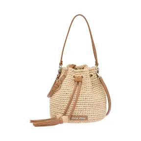 缪缪/Miu Miu 编制单肩水桶包 5BE036_2CAK_F0KFZ