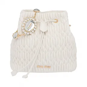 缪缪/Miu Miu 仿水晶装饰软羊革水桶包 5BE050_FVJ_F097W