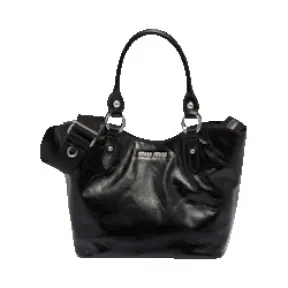 缪缪/Miu Miu 亮面皮革水桶包 5BE076-US0-F0002-V-NLO