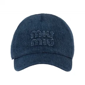 缪缪/Miu Miu 蓝色 丹宁棒球帽 5HC179-2CL4-F0008