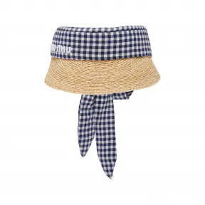 缪缪/Miu Miu 自然色 / 蓝色 酒椰纤维遮阳帽 5HV012-2F8I-F075R