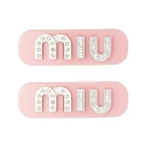 缪缪/Miu Miu 花瓣粉/水晶色 树脂玻璃和金属发夹 5IF072-2F4N-F03BU