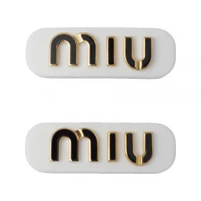缪缪/Miu Miu 白色/黑色 树脂玻璃和金属发夹 5IF072-2F72-F0964