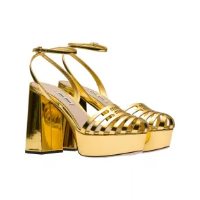 缪缪/Miu Miu 皮革坡跟鞋 5IP605-3T06-F0056