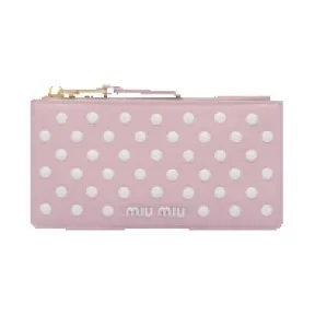 缪缪/Miu Miu 圆点铆钉纳帕皮革名片夹 5MB006-2DRA-F0V4C