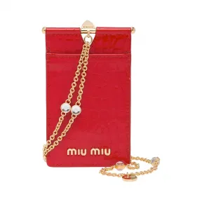 缪缪/Miu Miu 鳄鱼皮压纹印花漆皮证章夹 5MC055_2B97_F068Z