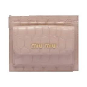 缪缪/Miu Miu 鳄鱼纹印花皮革卡片夹 5MC081-2DQ8-F0NZ2