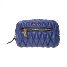 缪缪/Miu Miu  蓝色 羊皮 化妆包 5N1801-2ATU-F0021
