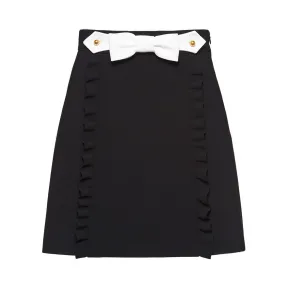 缪缪/Miu Miu 蝴蝶结装饰罗缎卡迪半裙 MG1306_1VE8_F0N12