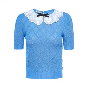 缪缪/Miu Miu 蝴蝶结装饰羊绒和丝质套衫 MML232_1KV2_F0013