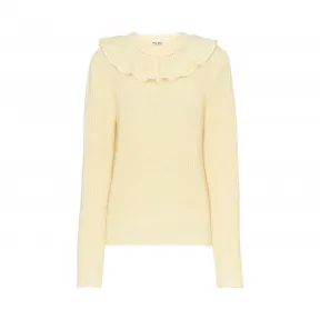 缪缪/Miu Miu 褶边装饰马海毛套衫 MML238_1UGP_F0032