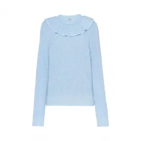 缪缪/Miu Miu 褶边装饰马海毛套衫 MML238_1UGP_F0237