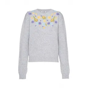 缪缪/Miu Miu 刺绣装饰羔羊毛套衫 MML258_1VNS_F0031