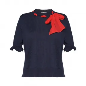 缪缪/Miu Miu 羊毛和雪纺套衫 MML262_1VNU_F0008