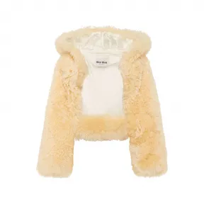 缪缪/Miu Miu 奶油色 蒙古羊毛披巾 MPY041-11Z5-F0061