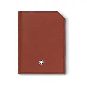 万宝龙/Montblanc MB131243-全新万宝龙软皮系列4卡位迷你钱夹 暖砖红