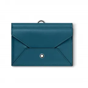 万宝龙/Montblanc MB131258-全新万宝龙软皮系列4卡位卡片夹 湖水蓝