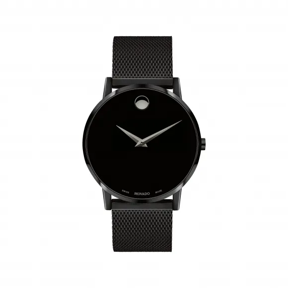 摩凡陀/Movado 摩凡陀 |博物馆经典系列 黑色腕表 黑色表盘 青铜设计调 黑色网状手镯 0607395