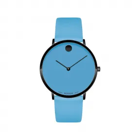 摩凡陀/Movado Modern 47 系列黑色腕表 蓝色表盘 0607428