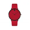 摩凡陀/Movado Modern 47系列黑色腕表 红色表盘 0607429
