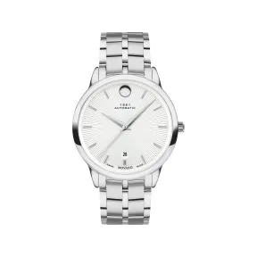 摩凡陀/Movado 摩凡陀1881系列自动腕表 不锈钢表壳及表链 白色表盘 0607462