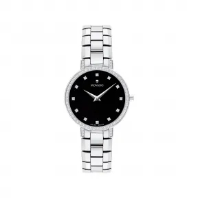 摩凡陀/Movado Faceto系列 28MM 不锈钢 石英机芯 女表 0607484