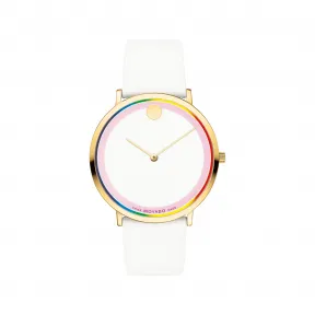 摩凡陀/Movado Modern 47系列 40MM 浅黄金 PVD ​​抛光精钢 石英机芯 中性表 0607502