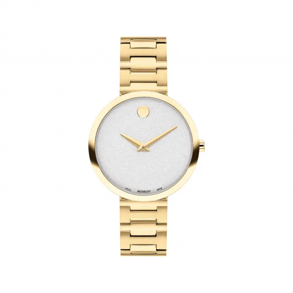 摩凡陀/Movado Museum Classic系列 32MM 浅黄金 PVD ​​抛光精钢 石英机芯 女表 0607519