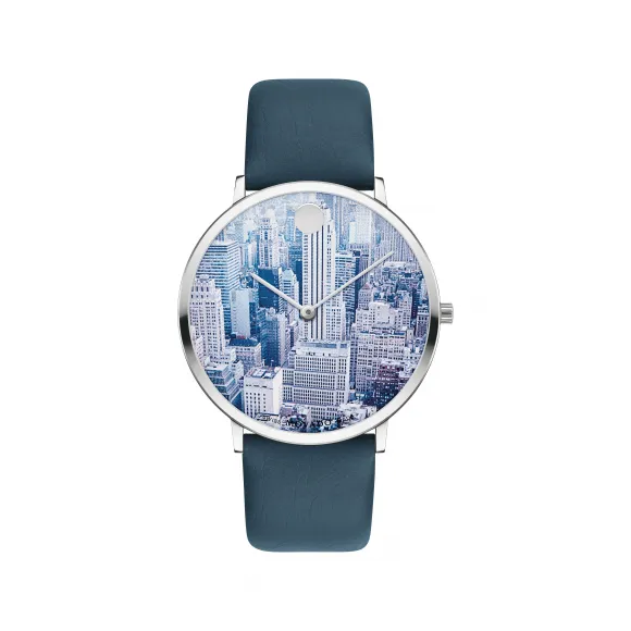 摩凡陀/Movado 摩凡陀 |摩凡陀艺术家Alexi系列-镜头中的迷离光线摄影盘面搭配海军蓝非动物皮表带 0607526