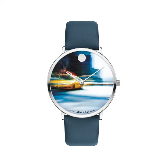 摩凡陀/Movado 摩凡陀 |摩凡陀艺术家Alexi系列-镜头中的城市摄影盘面搭配海军蓝非动物皮表带 0607527