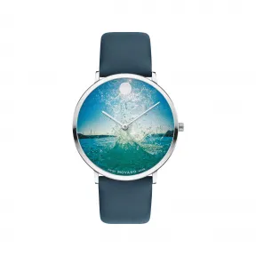 摩凡陀/Movado 摩凡陀 |摩凡陀艺术家Alexi系列-镜头中的水世界摄影盘面搭配海军蓝非动物皮表带 0607528