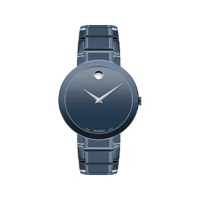 摩凡陀/Movado Sapphire系列 39MM 蓝色 PVD ​​抛光不锈钢 石英机芯 男表 0607556
