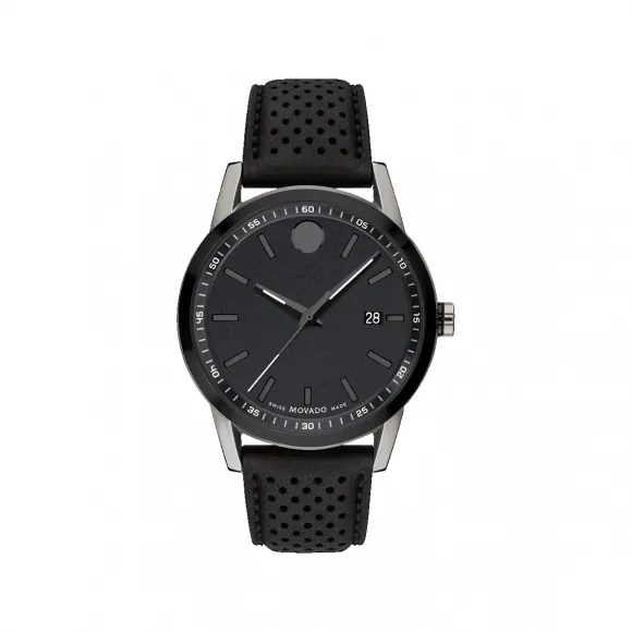 摩凡陀/Movado Museum Sport系列 42MM 灰色和黑色 PVD ​​抛光不锈钢 石英机芯 男表 0607559