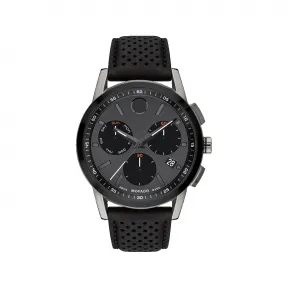 摩凡陀/Movado Museum Sport系列 43MM 灰色和黑色 PVD ​​抛光不锈钢 石英机芯 男表 0607560