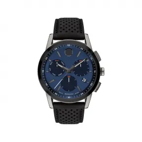 摩凡陀/Movado Museum Sport系列 43MM 灰色和黑色 PVD ​​抛光不锈钢 石英机芯 男表 0607561