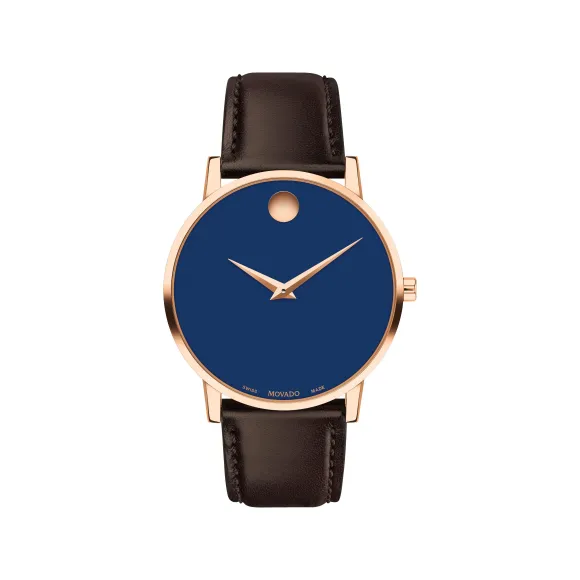 摩凡陀/Movado Museum Classic系列 40MM 不锈钢 玫瑰金 PVD 石英机芯 男表 0607597